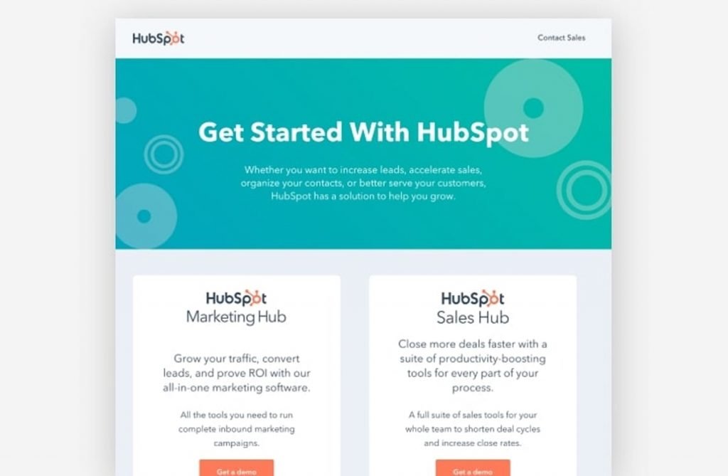 HubSpot landing page example