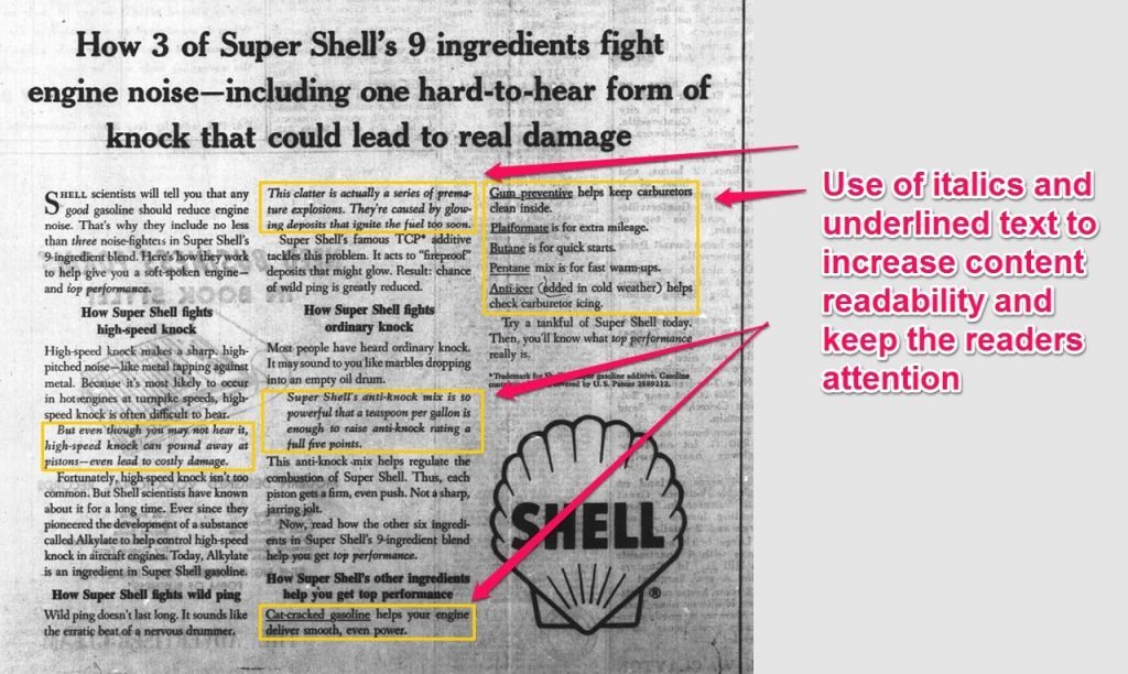 Ogily ad showing how he grabs attention