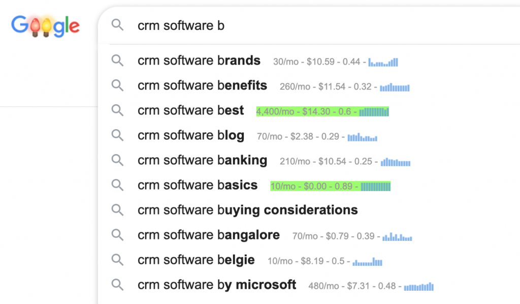 's autocomplete feature