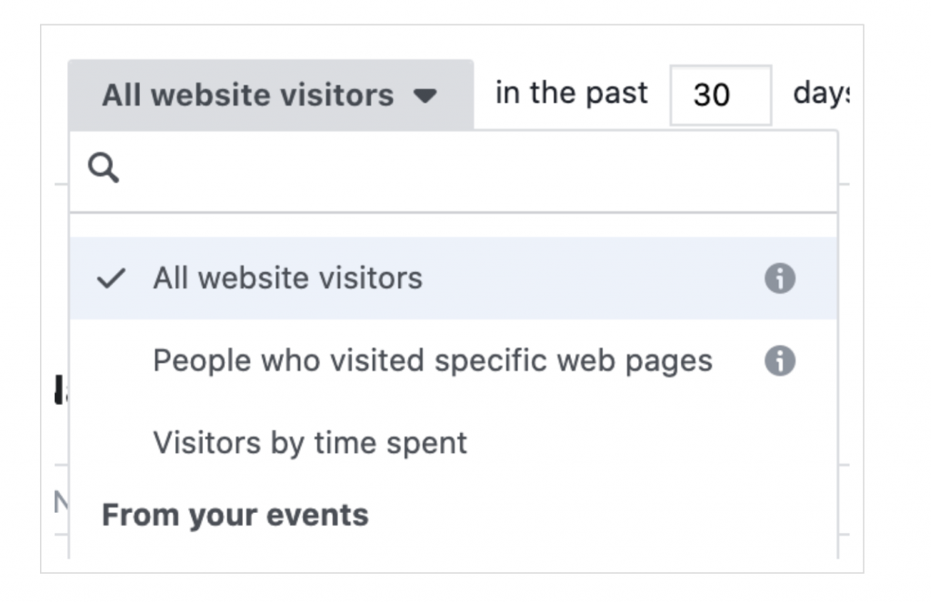 custom audience of people who visited your site