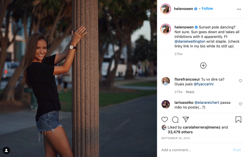 daniel wellington promo via influencer