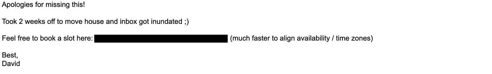 reply to outreach email