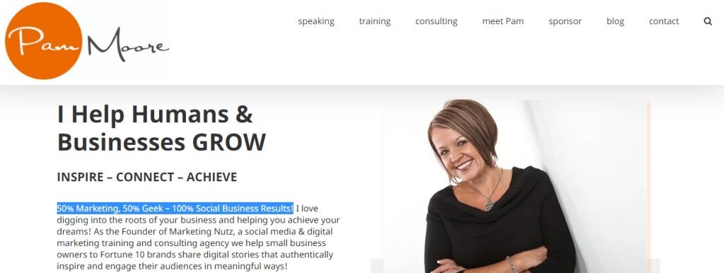 Pam Moore branding statement