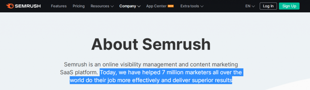 Semrush branding statement