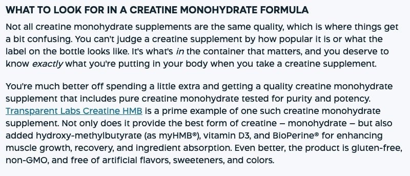 example on creating content from Transparentlabs