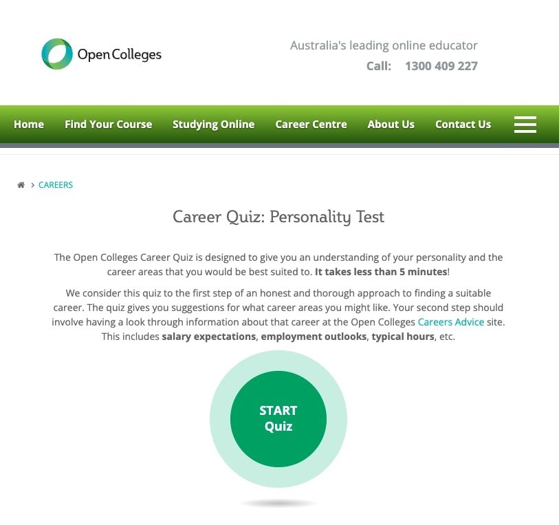 Opencolleges quiz example