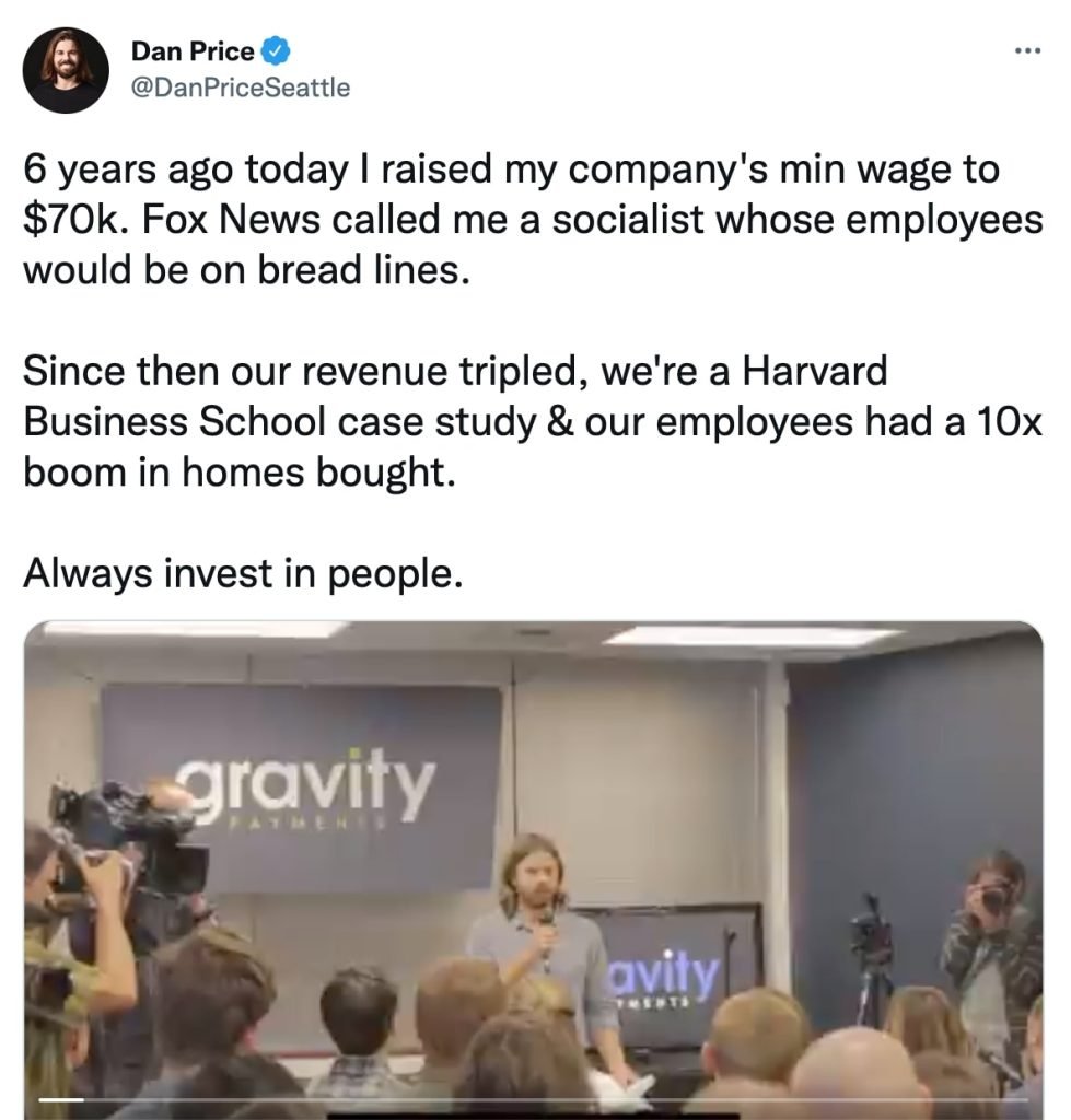 Dan Price thought leadership example