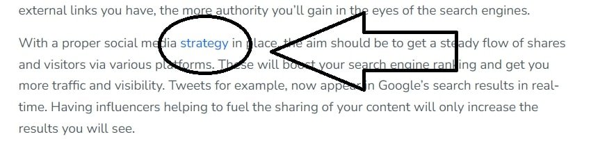 Example of internal linking