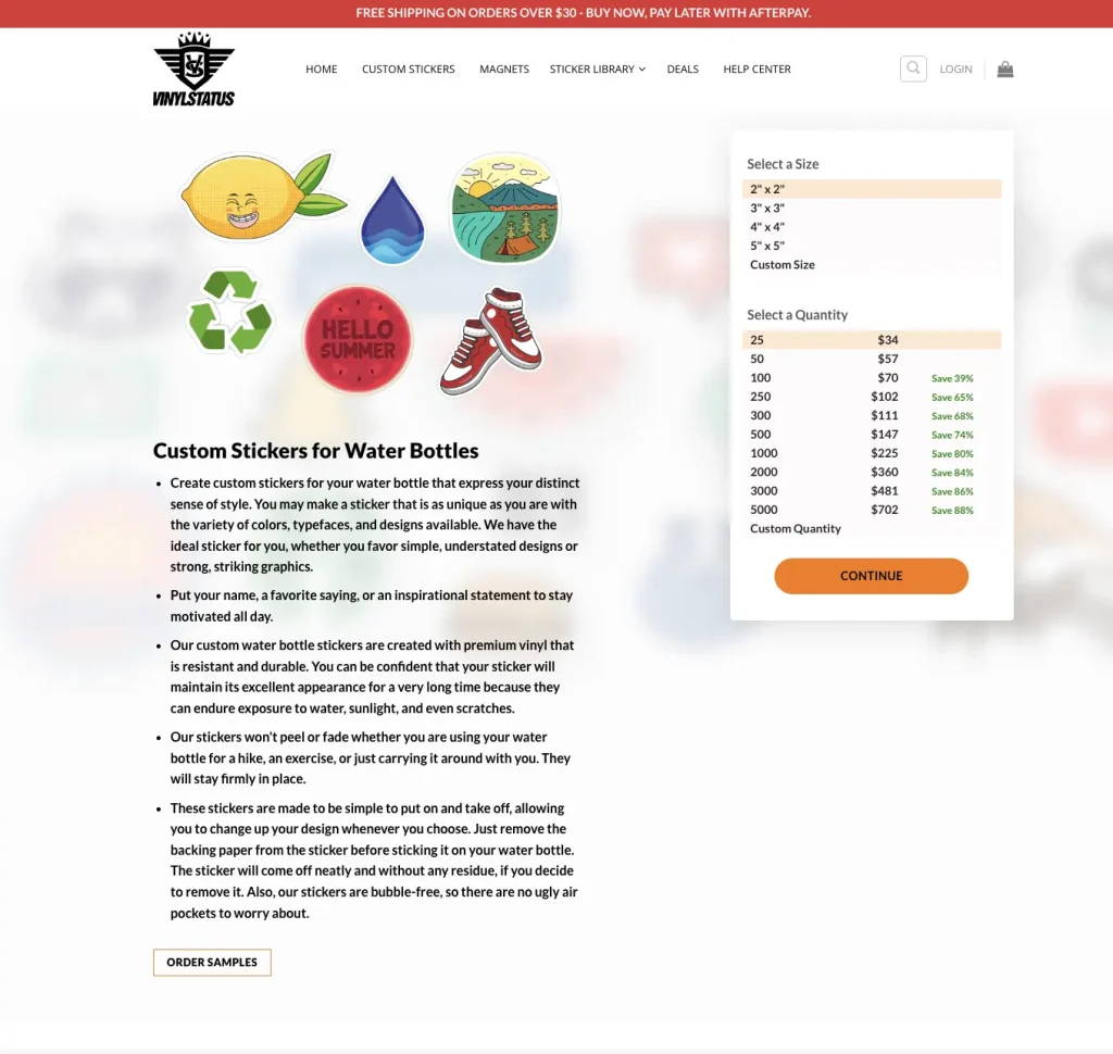 white space use in product page design