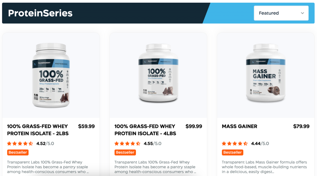 Transparent Labs - social proof marketing examples