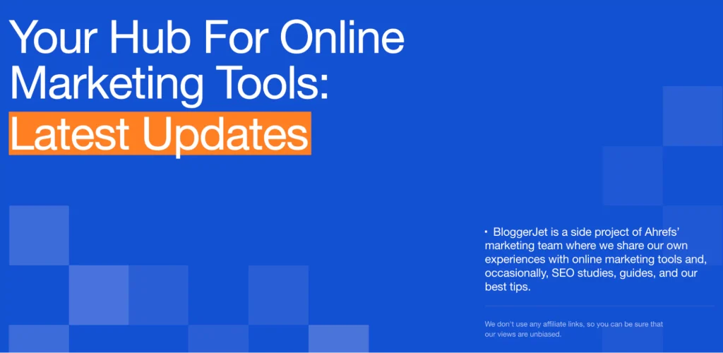 BloggerJet example of user-centric website design