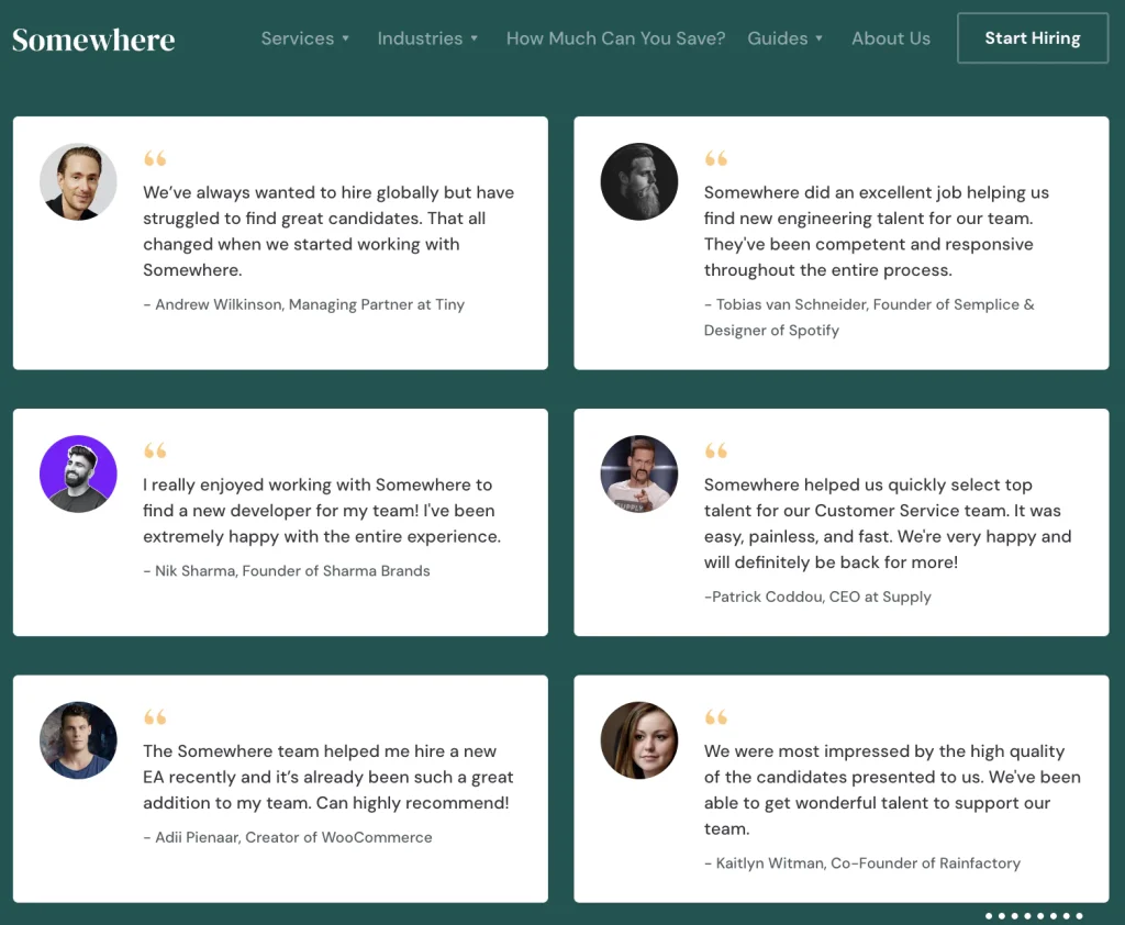 user-centric website design - social proof examples